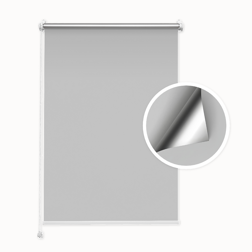 Gray Blackout Roller Blind (Silver Backing)