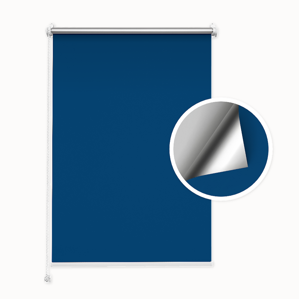 Verdunkelungsrollo Blau (Silber)