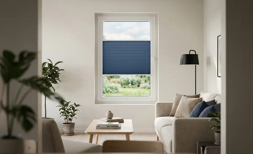 Ein modernes Interieur mit Plissee