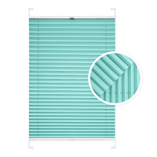 Turquoise Blue Window Pleated Blind
