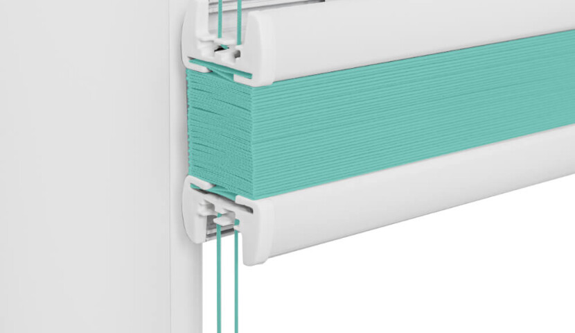 Turquoise Blue Window Pleated Blind