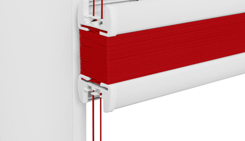 Red Window Pleated Blind