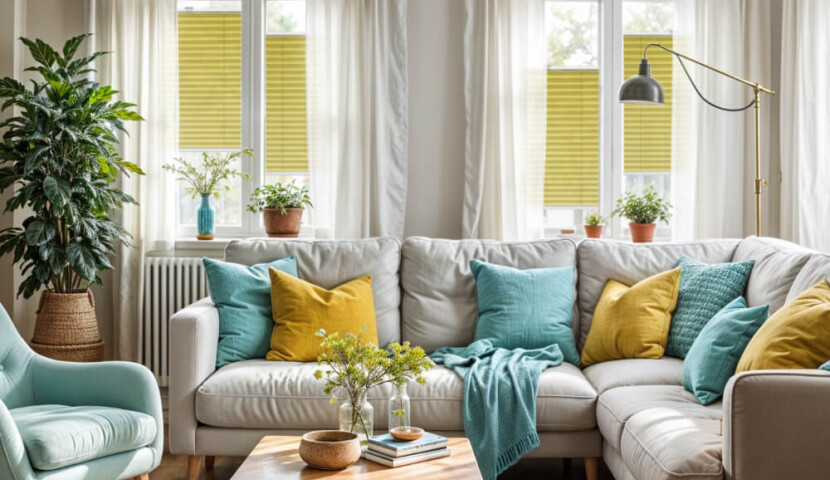 Yellow Window Pleated Blind
