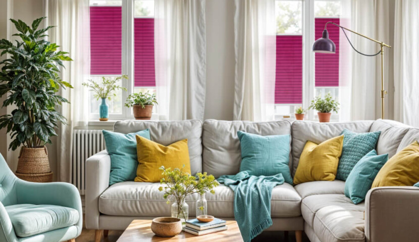 Raspberry Window Pleated Blind