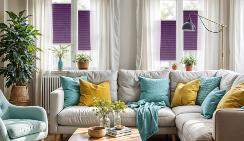 Plum Window Pleated Blind