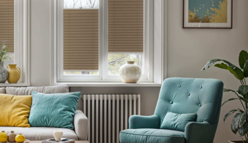 Verdunkelungsplissee Premium Sandfarben