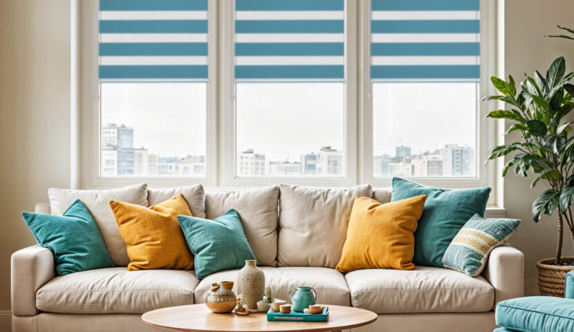 Doppelrollo Tag & Nacht – Himmelblau