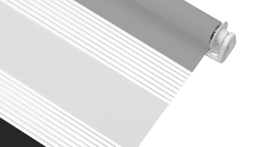 Doppelrollo Tag & Nacht – Schwarz-Weiß-Hellgrau