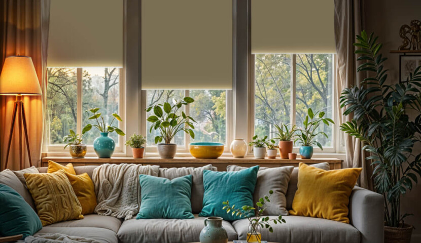 Sand Blackout Roller Blind (Silver Backing)