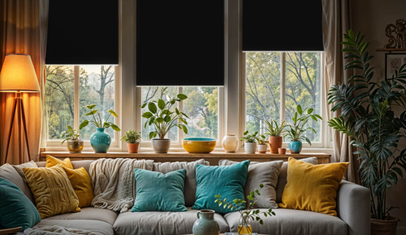 Verdunkelungsrollo Schwarz (Silber)