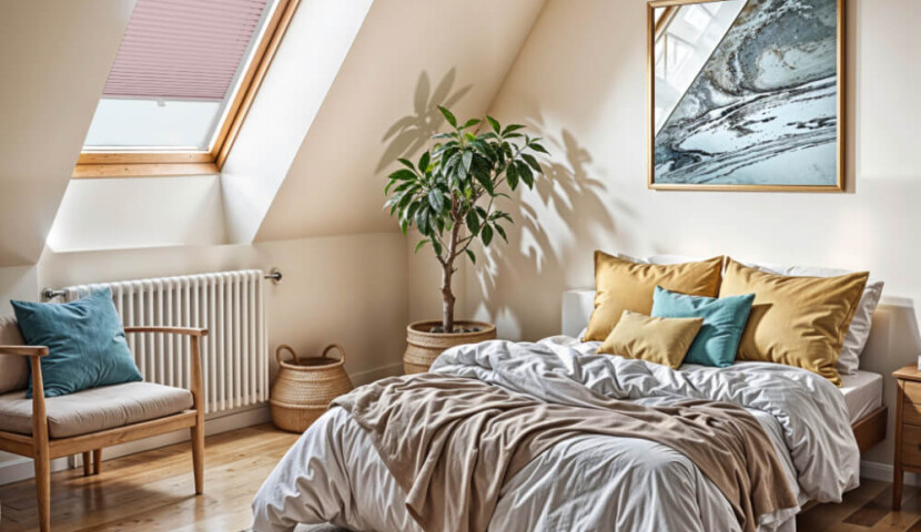 Dachfenster-Plissee Rosa