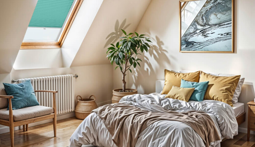 Dachfenster-Plissee Türkis