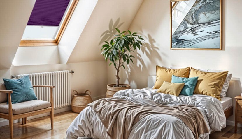 Dachfenster-Plissee Pflaume